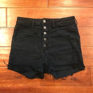 American Eagle Black Sz 4 High Waisted Jean Shorts